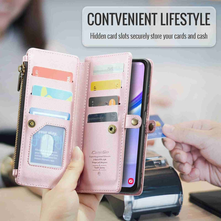 For Samsung Galaxy A15 CaseMe C36 Card Slots Zipper Wallet RFID Anti-theft Leather Phone Case(Pink) - Galaxy Phone Cases by CaseMe | Online Shopping UK | buy2fix