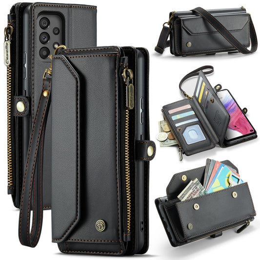 For Samsung Galaxy A53 5G CaseMe C36 Card Slots Zipper Wallet RFID Anti-theft Leather Phone Case(Black) - Galaxy Phone Cases by CaseMe | Online Shopping UK | buy2fix