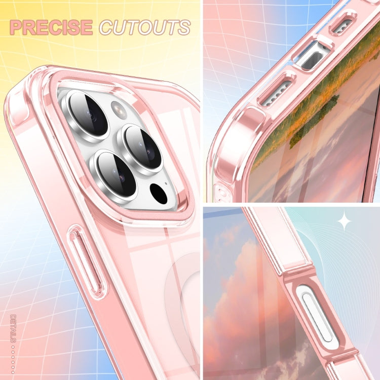 For iPhone 16 Pro Colorful MagSafe Magnetic PC Hybrid TPU Phone Case(Pink) - iPhone 16 Pro Cases by buy2fix | Online Shopping UK | buy2fix