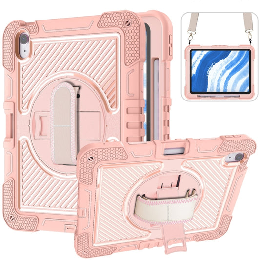 For iPad Air 11 2024 / Air 2022 10.9 360 Degree Rotation PC Contrast Silicone Tablet Case(Rose Gold) - iPad Air 11 2024 Cases by buy2fix | Online Shopping UK | buy2fix