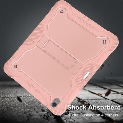 For iPad Air 13 2024 Shockproof Silicone Hybrid PC Tablet Case with Holder(Rose Gold) - iPad Air 13 2024 Cases by buy2fix | Online Shopping UK | buy2fix