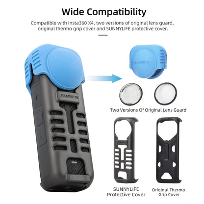 For Insta360 X4 Sunnylife Silicone Shockproof Case Lens Cover(Black) - Case & Bags by Sunnylife | Online Shopping UK | buy2fix