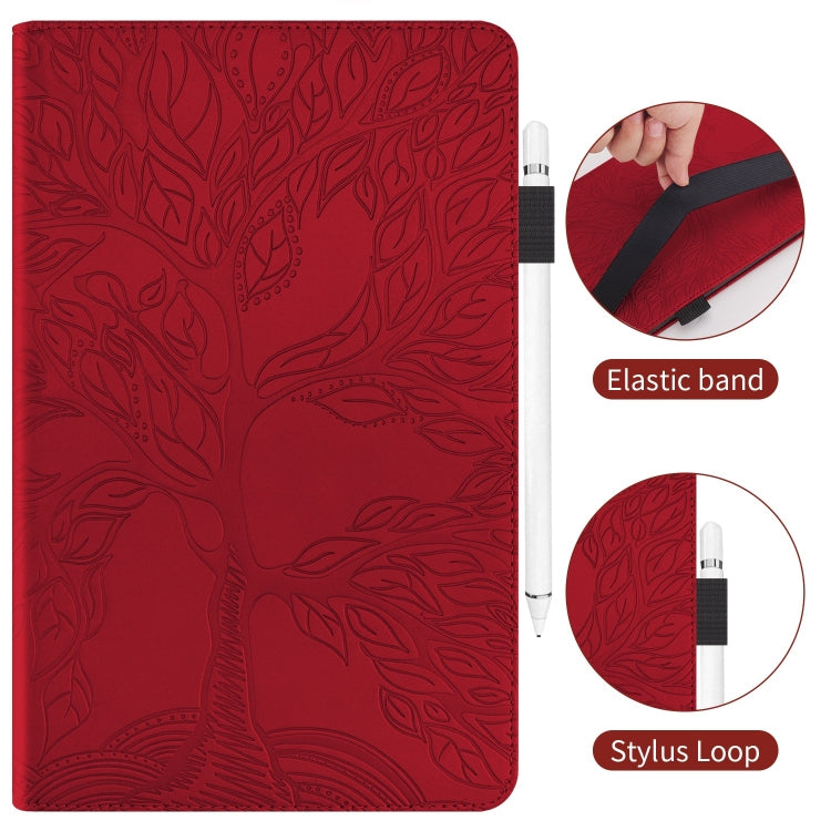 For iPad Pro 13 2024 Tree Life Series Embossed Smart Leather Tablet Case(Red) - iPad Pro 13 2024 Cases by buy2fix | Online Shopping UK | buy2fix