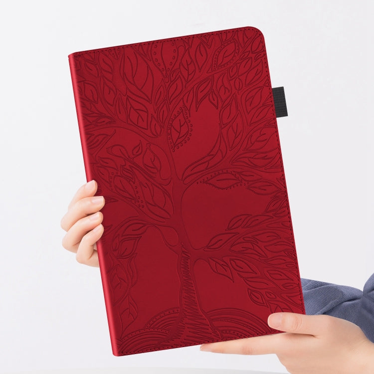 For iPad Pro 11 2024 Tree Life Series Embossed Smart Leather Tablet Case(Red) - iPad Pro 11 2024 Cases by buy2fix | Online Shopping UK | buy2fix