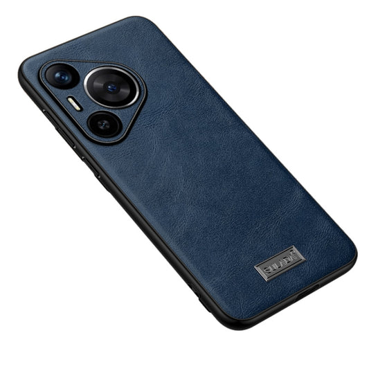 For Huawei Pura 70 SULADA Shockproof TPU Hybrid Handmade Leather Phone Case(Blue) - Huawei Cases by SULADA | Online Shopping UK | buy2fix