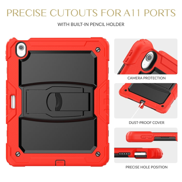 For iPad Air 13 2024 Silicone Hydric PC Tablet Case with Shoulder Strap & Holder(Red) - iPad Air 13 2024 Cases by buy2fix | Online Shopping UK | buy2fix