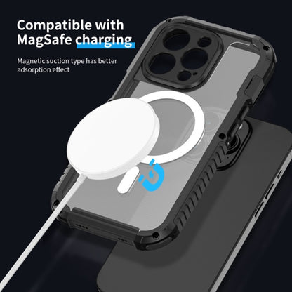 For iPhone 15 Pro Max MagSafe Shockproof Metal Phone Case(Black) - iPhone 15 Pro Max Cases by buy2fix | Online Shopping UK | buy2fix