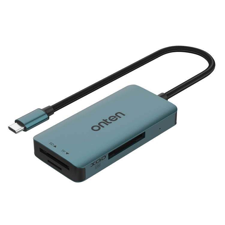 Onten C13 3 in 1 USB-C / Type-C to XQD & SD & TF Card Reader(Pine Green) - Card Reader by Onten | Online Shopping UK | buy2fix