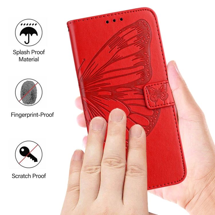 For Blackview A53 Embossed Butterfly Leather Phone Case(Red) - More Brand by buy2fix | Online Shopping UK | buy2fix