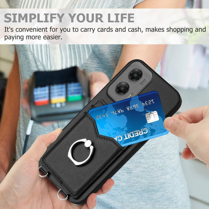 For Motorola Moto G Stylus 5G 2024 R20 Ring Card Holder Phone Case(Black) - Motorola Cases by buy2fix | Online Shopping UK | buy2fix