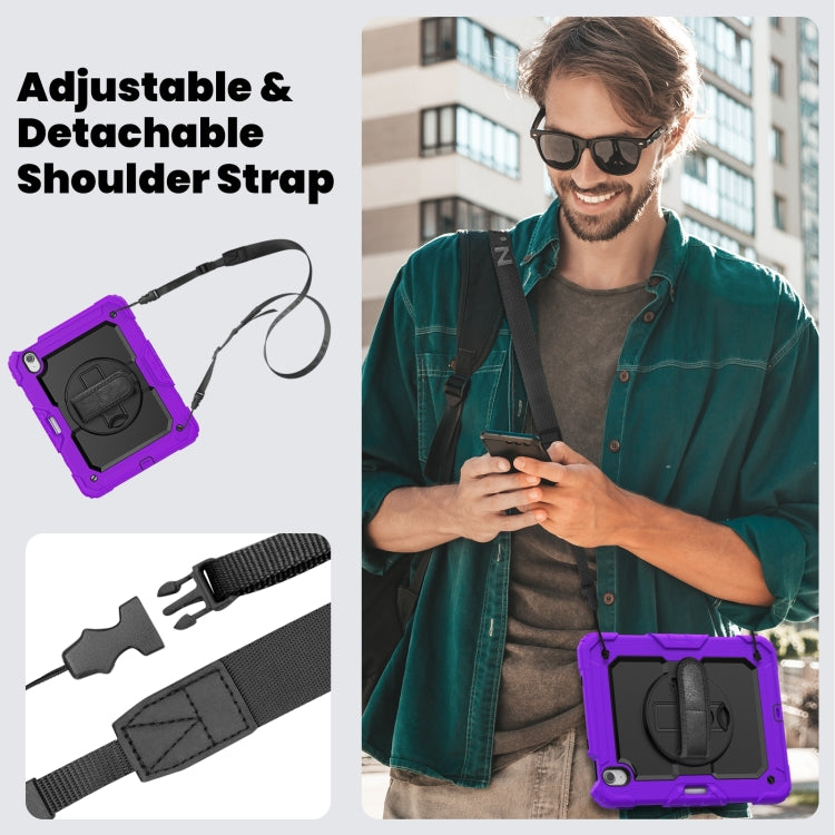 For iPad Air 11 2024 Silicone Hybrid PC Tablet Case with Shoulder Strap(Purple) - iPad Air 11 2024 Cases by buy2fix | Online Shopping UK | buy2fix