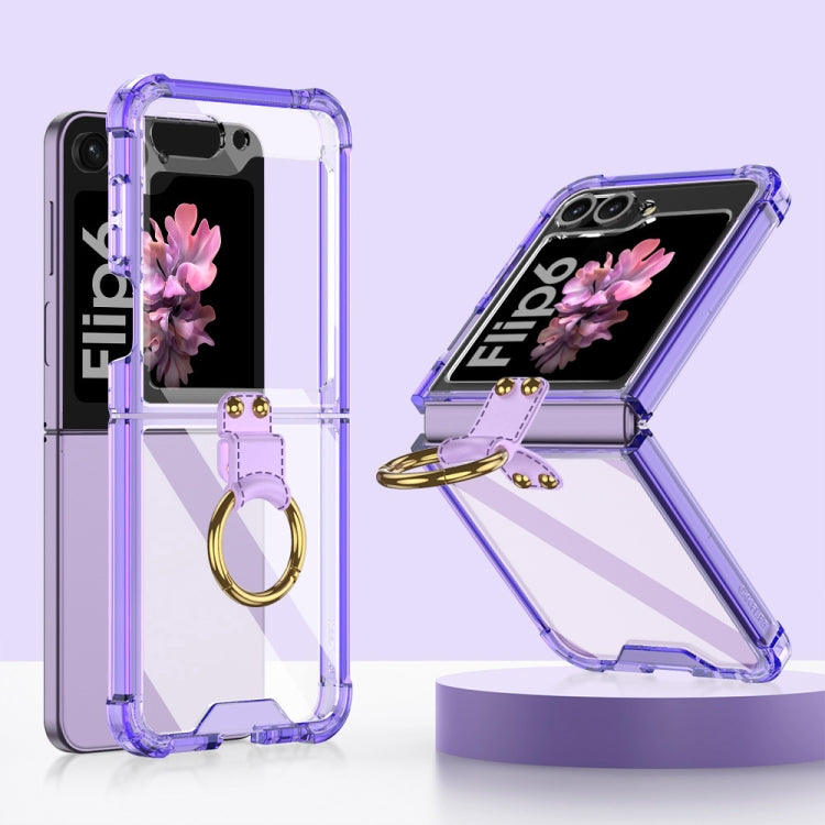 For Samsung Galaxy Z Flip6 GKK Airbag Ring Full Coverage Phone Case(Purple) - Galaxy Z Flip6 5G Cases by GKK | Online Shopping UK | buy2fix