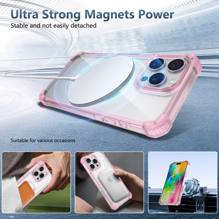 For iPhone 16 Pro Transparent MagSafe Magnetic Phone Case(Pink) - iPhone 16 Pro Cases by buy2fix | Online Shopping UK | buy2fix