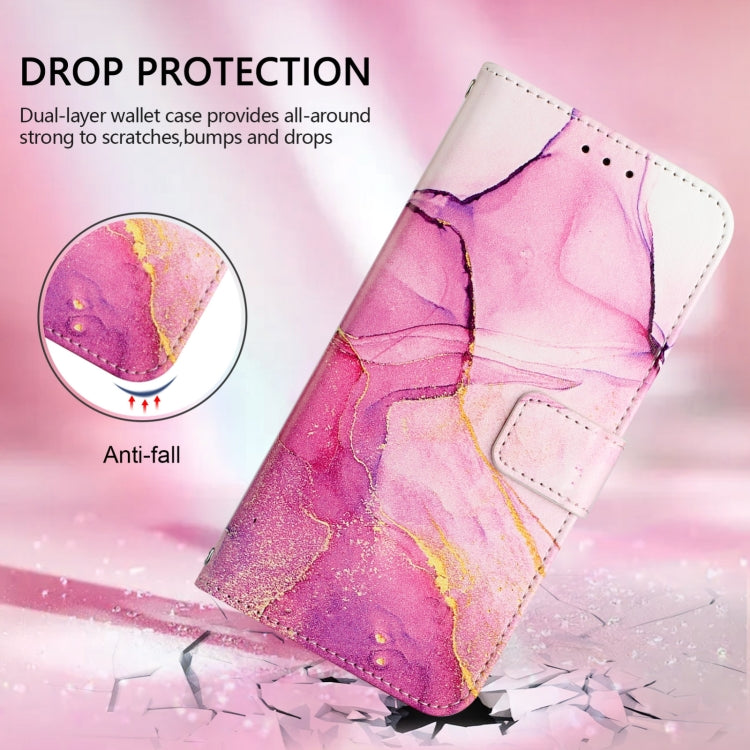 For Blackview A53 PT003 Marble Pattern Flip Leather Phone Case(Pink Purple Gold) - More Brand by buy2fix | Online Shopping UK | buy2fix