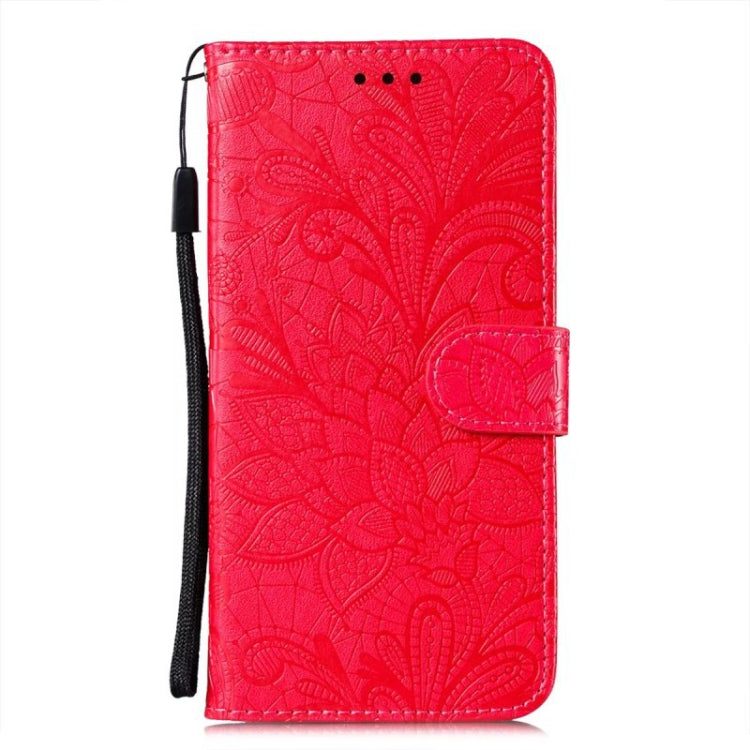 For Xiaomi Redmi K70 Lace Flower Embossing Flip Leather Phone Case(Red) - K70 Cases by buy2fix | Online Shopping UK | buy2fix