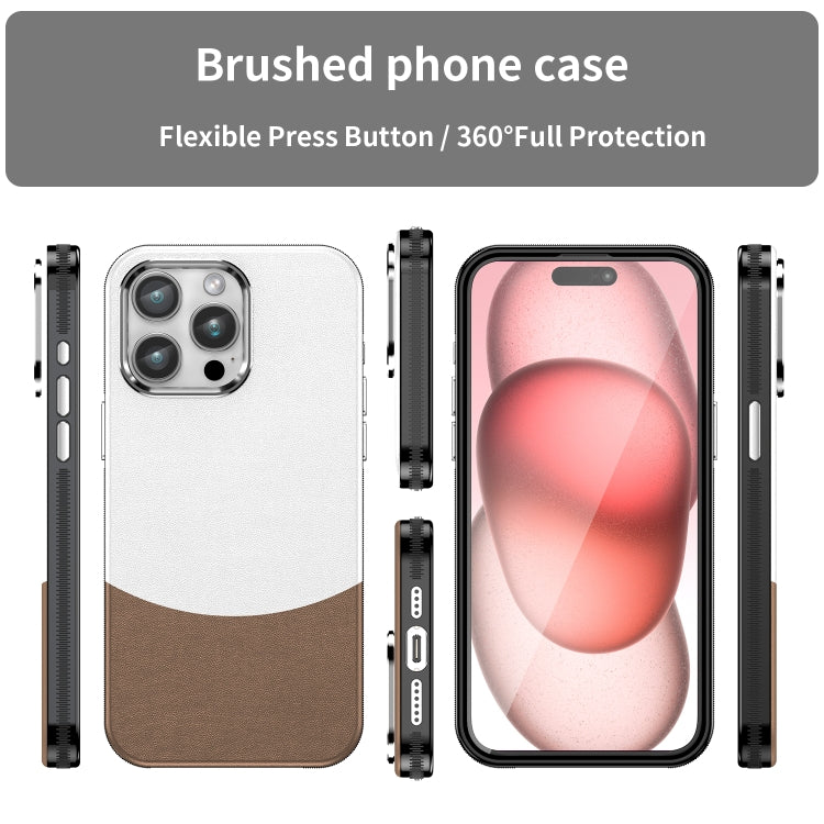 For iPhone 15 Pro Max Leather Texture MagSafe Magnetic TPU + PC Phone Case(Brown) - iPhone 15 Pro Max Cases by buy2fix | Online Shopping UK | buy2fix