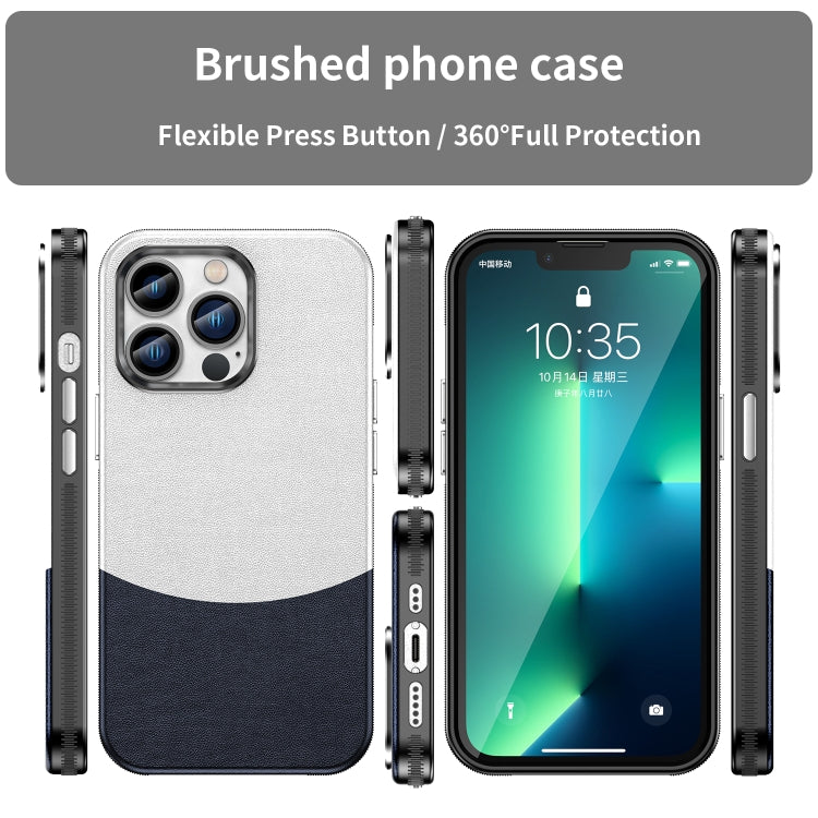 For iPhone 13 Pro Leather Texture MagSafe Magnetic TPU + PC Phone Case(Dark Blue) - iPhone 13 Pro Cases by buy2fix | Online Shopping UK | buy2fix