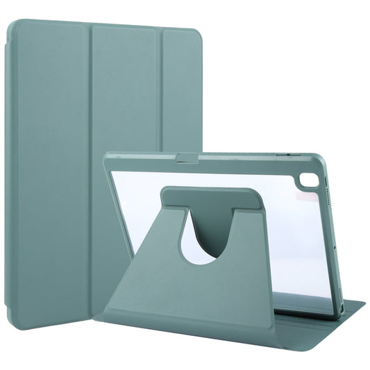 For iPad 10.2 2021 / 2020 / 2019 / Air 3 GEBEI Acrylic TPU 3-folding Rotating Smart Tablet Leather Case withh Pen Slot(Dark Green) - iPad 10.2 Cases by GEBEI | Online Shopping UK | buy2fix