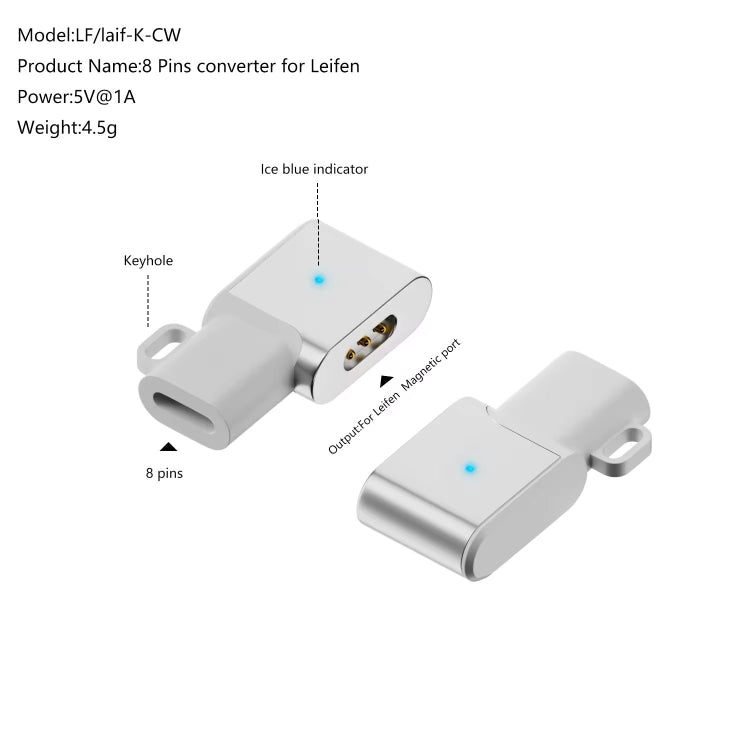 For Laifen Electric Toothbrush Magnetic Charging Adapter(8 Pin Female to Side Bend) - Toothbrushes by buy2fix | Online Shopping UK | buy2fix