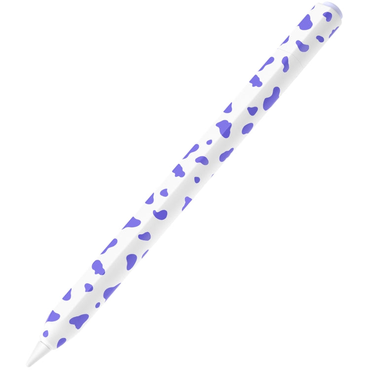 For Apple Pencil USB-C Cow Pattern Stylus Silicone Protective Cover(Purple) - Pencil Accessories by buy2fix | Online Shopping UK | buy2fix