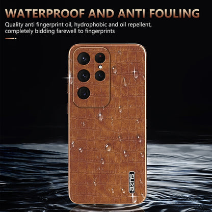 For Samsung Galaxy S25 Ultra 5G AZNS Electroplated Frame Crocodile Texture Full Coverage Phone Case(Black) - Galaxy S25 Ultra 5G Cases by AZNS | Online Shopping UK | buy2fix