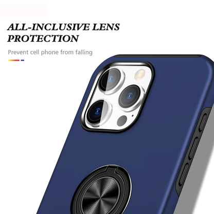 For iPhone 16 Pro Max Magnetic Ring Holder Phone Case(Navy Blue) - iPhone 16 Pro Max Cases by buy2fix | Online Shopping UK | buy2fix