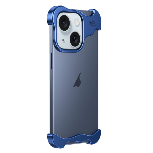 For iPhone 15 Aromatherapy Alloy Frameless Phone Case(Blue) - iPhone 15 Cases by buy2fix | Online Shopping UK | buy2fix