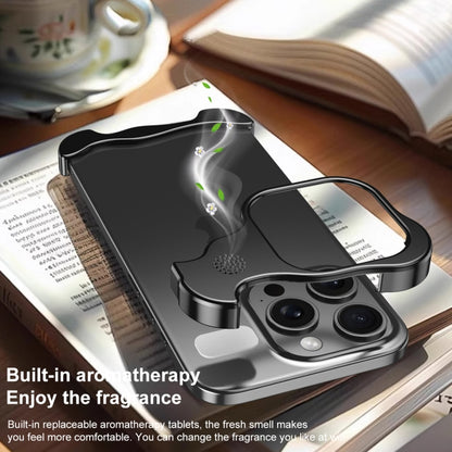 For iPhone 14 Pro Max Aromatherapy Alloy Frameless Phone Case(Black) - iPhone 14 Pro Max Cases by buy2fix | Online Shopping UK | buy2fix