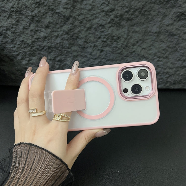 For iPhone 14 / 13 Acrylic + TPU MagSafe Holder Phone Case(Pink) - iPhone 14 Cases by buy2fix | Online Shopping UK | buy2fix
