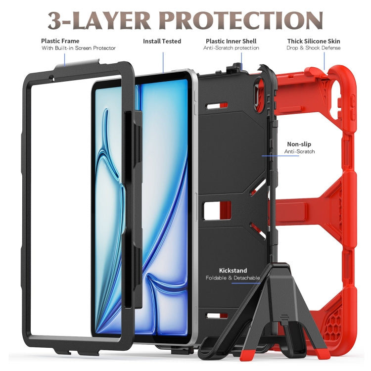 For iPad Air 11 2024 Colorful Silicone Heavy Duty Hybrid PC Tablet Case(Red) - iPad Air 11 2024 Cases by buy2fix | Online Shopping UK | buy2fix