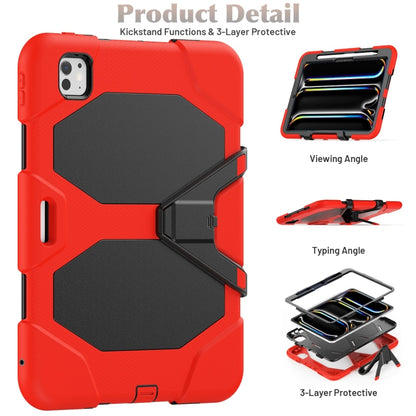 For iPad Pro 11 2024 Colorful Silicone Heavy Duty Hybrid PC Tablet Case(Red) - iPad Pro 11 2024 Cases by buy2fix | Online Shopping UK | buy2fix