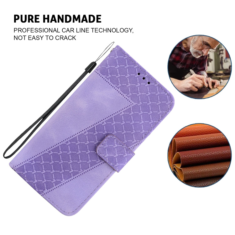 For Xiaomi Redmi K70 / K70 Pro Seven-shaped Embossed Leather Phone Case(Purple) - K70 Cases by buy2fix | Online Shopping UK | buy2fix