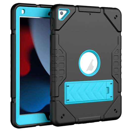 For iPad 10.2 2021 / 2020 / 2019 Armor Holder Silicone Hybrid PC Tablet Case(Black Blue) - iPad 10.2 Cases by buy2fix | Online Shopping UK | buy2fix