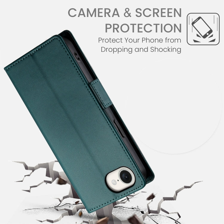 For iPhone SE 2024 Side Buckle Magnetic Frosted Leather Phone Case(Dark Green) - More iPhone Cases by buy2fix | Online Shopping UK | buy2fix