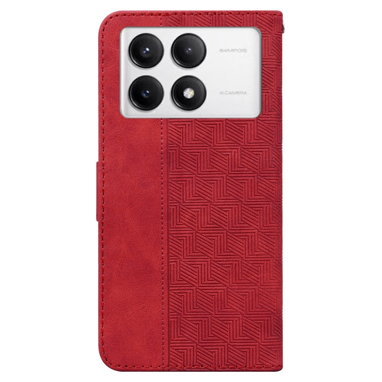 For Xiaomi Redmi K70 Pro / K70 Geometric Embossed Leather Phone Case(Red) - K70 Cases by buy2fix | Online Shopping UK | buy2fix