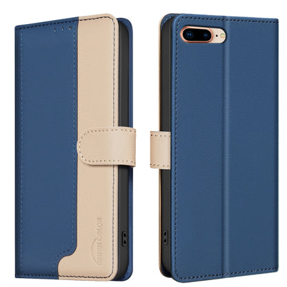 For iPhone SE 2024 Color Matching RFID Anti-theft Leather Phone Case(Blue) - More iPhone Cases by buy2fix | Online Shopping UK | buy2fix