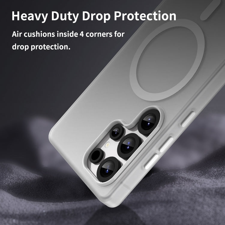 For Samsung Galaxy S25 Ultra MagSafe Frosted Translucent TPU + PC Full Coverage Phone Case(White) - Galaxy S25 Ultra 5G Cases by buy2fix | Online Shopping UK | buy2fix