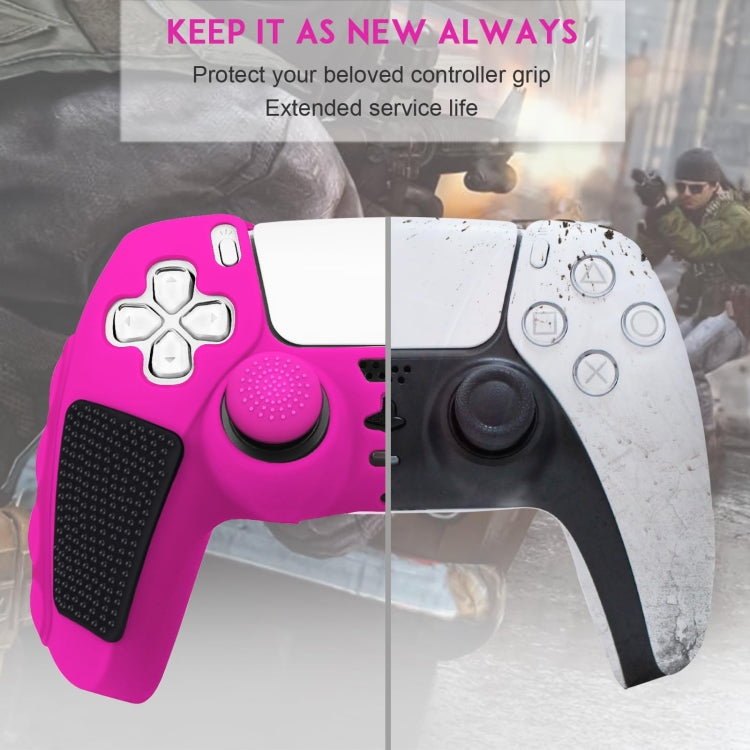 For Sony PS5 Splicing Color Silicone Gamepad Protective Case without Rocker Caps(Pink Black) - Cases by buy2fix | Online Shopping UK | buy2fix