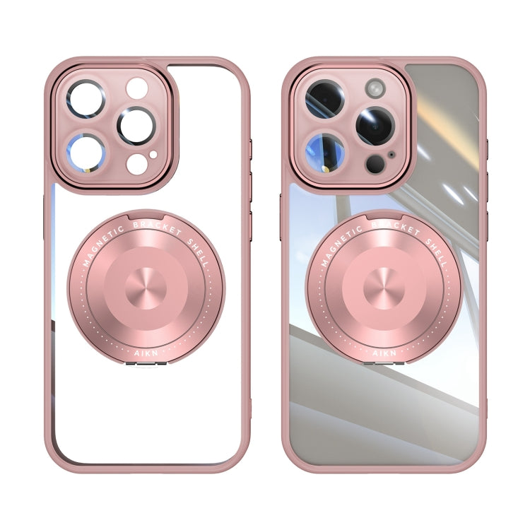 For iPhone 15 Pro Max 360 Holder Magsafe Acrylic Hybrid TPU Phone Case(Pink) - iPhone 15 Pro Max Cases by buy2fix | Online Shopping UK | buy2fix