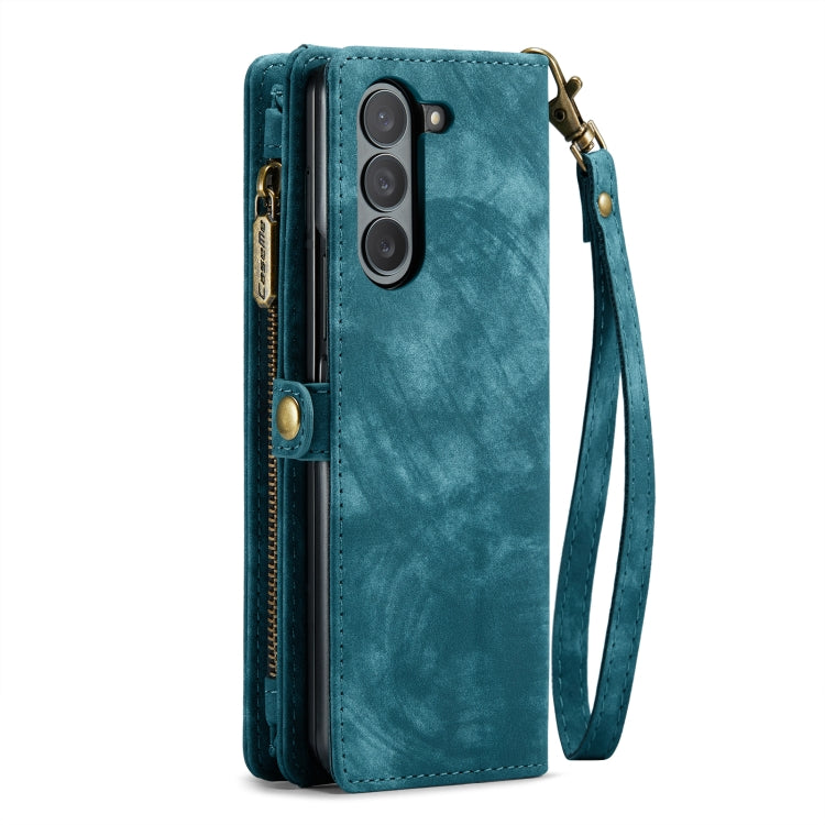 For Samsung Galaxy Z Fold6 5G CaseMe 008 Multifunctional Zipper Wallet Leather Phone Case with Lanyard(Blue) - Galaxy Z Fold6 5G Cases by CaseMe | Online Shopping UK | buy2fix