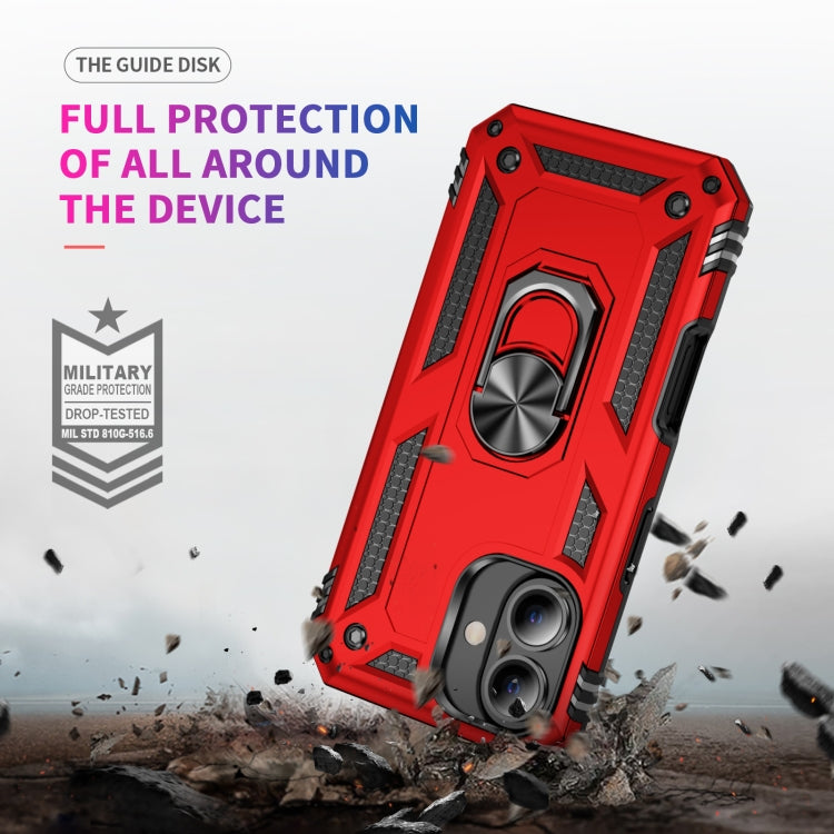 For iPhone 16 Plus Shockproof TPU Hybrid PC Phone Case with Holder(Red) - iPhone 16 Plus Cases by buy2fix | Online Shopping UK | buy2fix