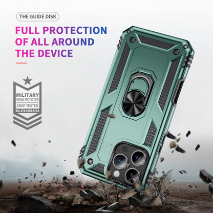 For iPhone 16 Pro Max Shockproof TPU Hybrid PC Phone Case with Holder(Dark Green) - iPhone 16 Pro Max Cases by buy2fix | Online Shopping UK | buy2fix