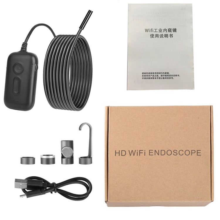 Y15 5.5mm Single Camera WiFi Connected Hard Cable HD Industrial Endoscope, Length:3.5m(Black) -  by buy2fix | Online Shopping UK | buy2fix