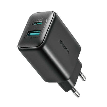 JOYROOM JR-TCF13 25W Dual Ports USB + Type-C Charger, Plug:EU Plug(Black) - USB Charger by JOYROOM | Online Shopping UK | buy2fix