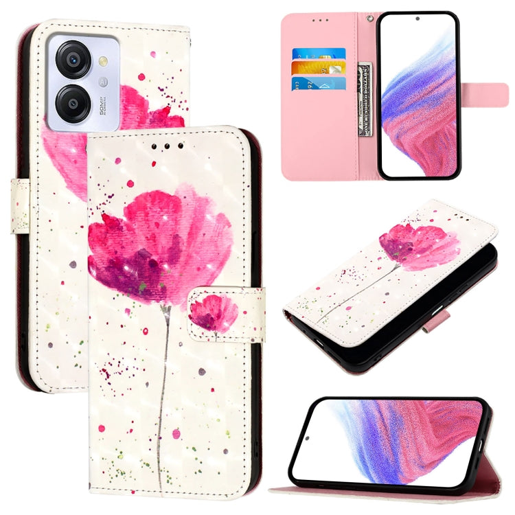 For Blackview Color 8 3D Painting Horizontal Flip Leather Phone Case(Flower) - More Brand by buy2fix | Online Shopping UK | buy2fix