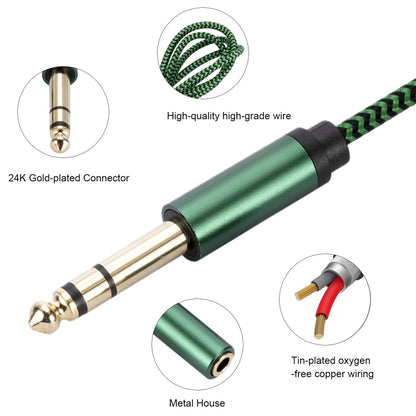 6.35mm Male to 3.5mm Female Audio Adapter Cable, Length:0.5m(Green) - Aux Cable by buy2fix | Online Shopping UK | buy2fix