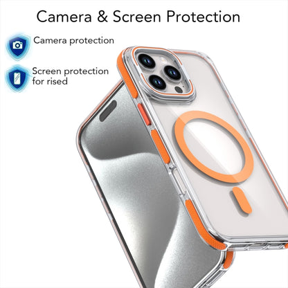 For iPhone 16 Plus Dual-Color Clear Acrylic Hybrid TPU Lens Flip Holder MagSafe Phone Case(Grey) - iPhone 16 Plus Cases by buy2fix | Online Shopping UK | buy2fix