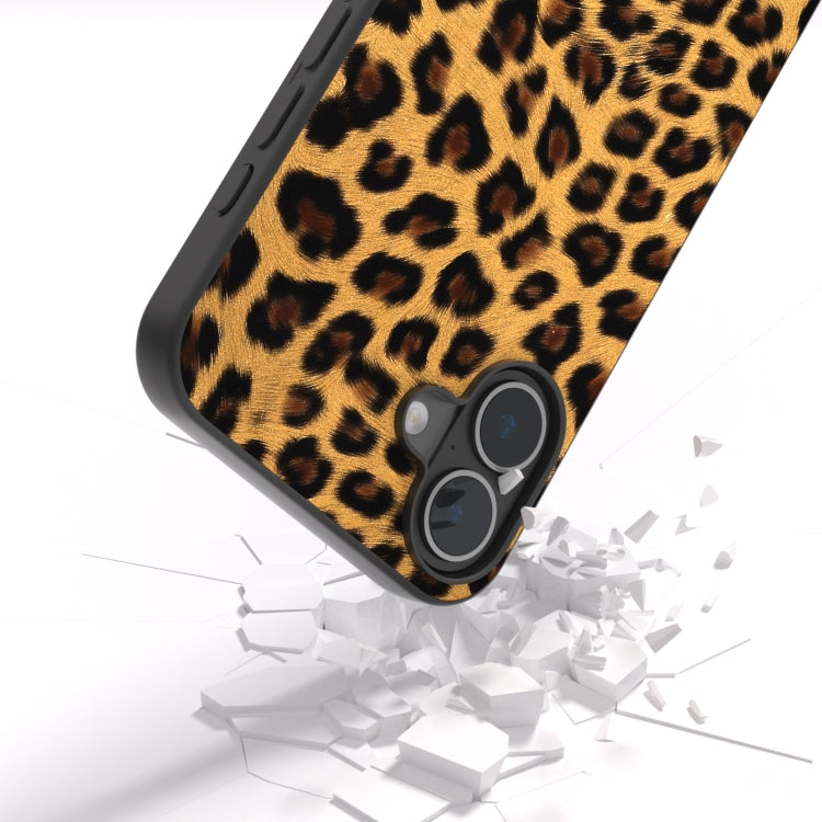 For iPhone 16 Black Frame Leopard Phone Case(Leopard Print) - iPhone 16 Cases by buy2fix | Online Shopping UK | buy2fix