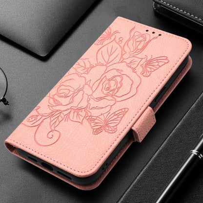 For Redmi K70 Ultra 5G Global Embossed Rose RFID Anti-theft Leather Phone Case(Pink) - Xiaomi Cases by buy2fix | Online Shopping UK | buy2fix