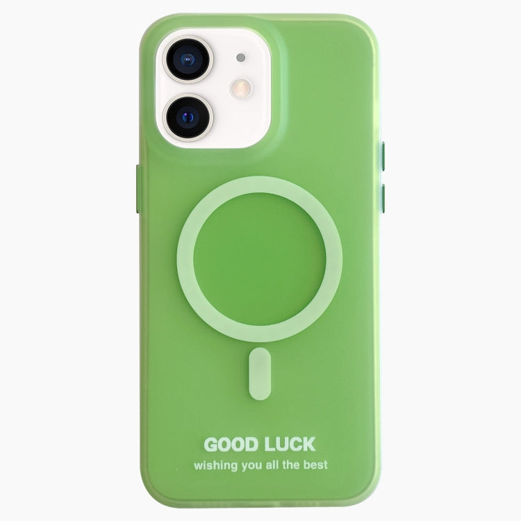 For iPhone 11 Double-Layer Frosted IMD Macaron Color MagSafe Phone Case(Green) - iPhone 11 Cases by buy2fix | Online Shopping UK | buy2fix